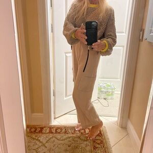 Beige Italian drawstring pant and sweater